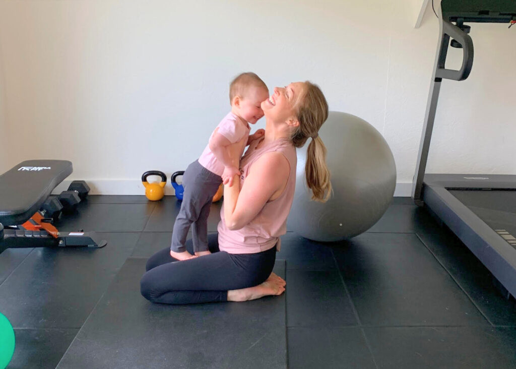 mum working out with child